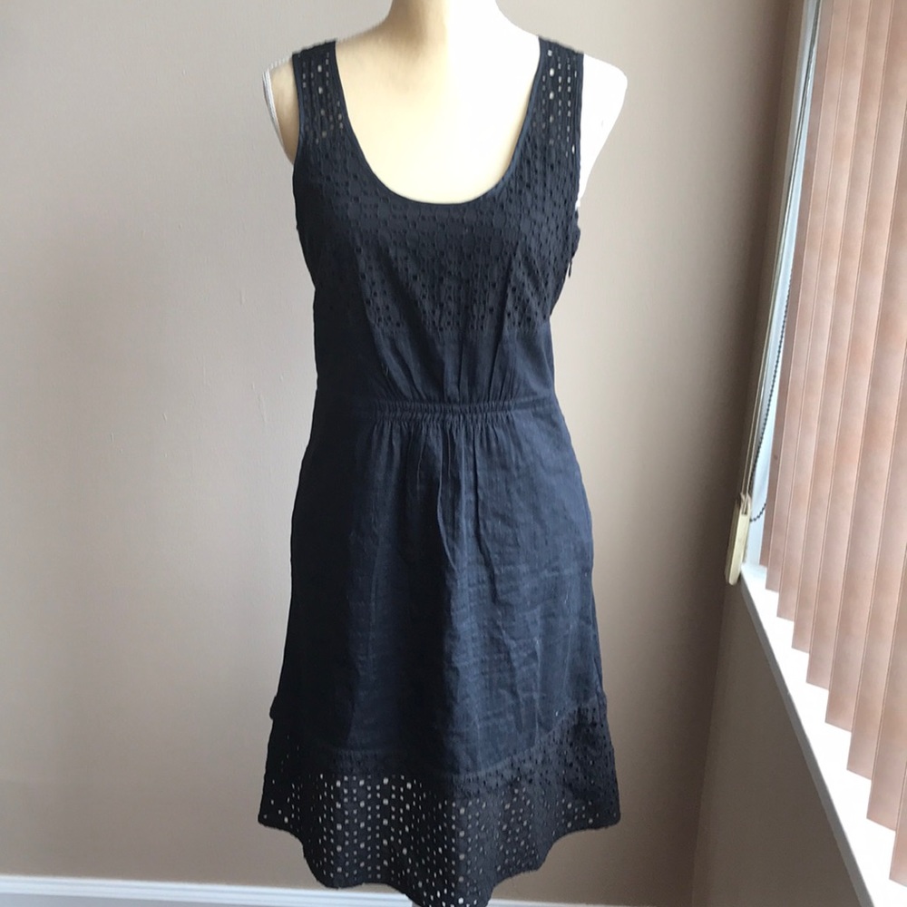 Madewell Lovesong Black Eyelet Dress Sz 4
